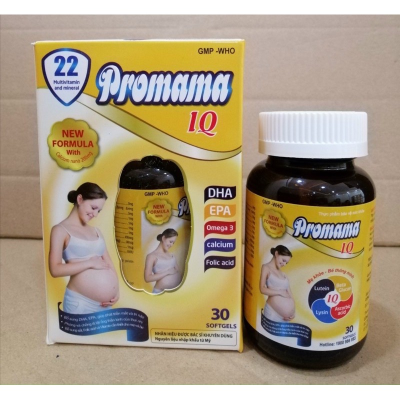 BỔ SUNG SẮT VÀ VITAMIN CHO MẸ BẦU PROMAMA IQ Hộp 30 viên