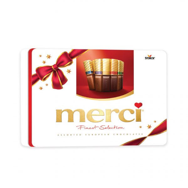 Hộp sôcôla hỗn hợp Merci Finest Selection hộp thiếc 500g