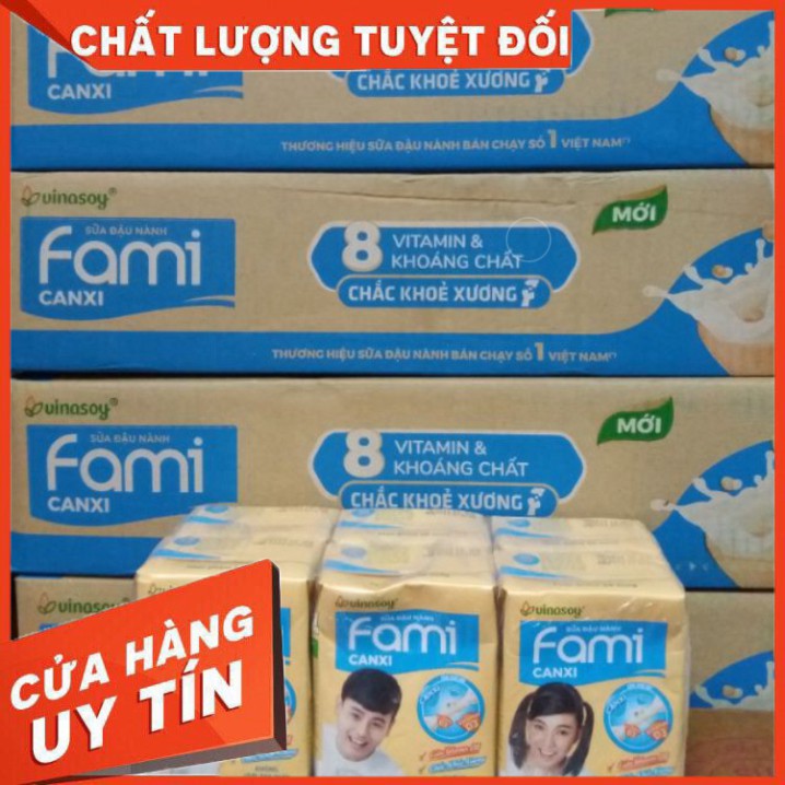 Hàng có sẵn Sữa đậu nành Fami canxi Vinasoy lốc 6 hộp x 200ml