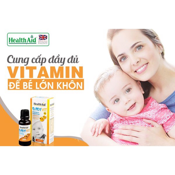 Vitamin Tổng Hợp BabyVit Multivitamin Liquid Drops HealthAid – Hương Vị cam Cho Trẻ Từ 0 đến 4 Tuổi