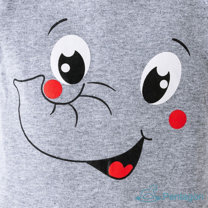 Bộ 3 Món Áo Liền Quần Tay Ngắn + Quần Short + Nón In Hình Voi Dễ Thương Cho Bé Sơ Sinh