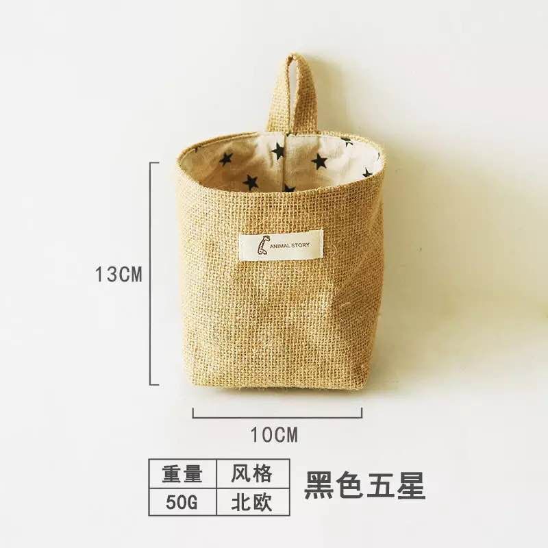 Factory in Stock Cotton and Linen Creative Hanging Storage Bag behind the Door Wall Hanging Desktop Sundries Jute Storag | BigBuy360 - bigbuy360.vn