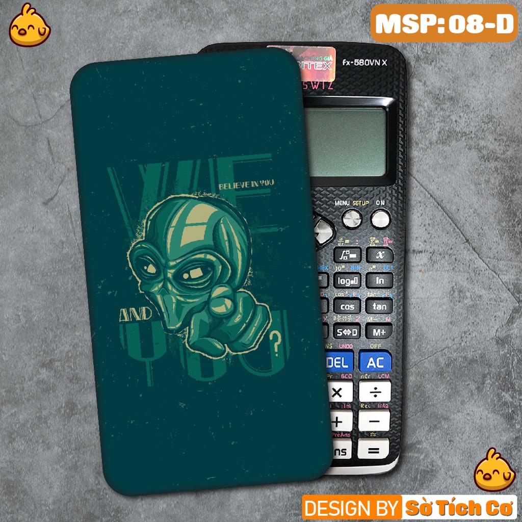 Miếng decal dán máy tính fx-570, fx-580, fx-880, Casio, Vinacal,... Alien MSP: 08