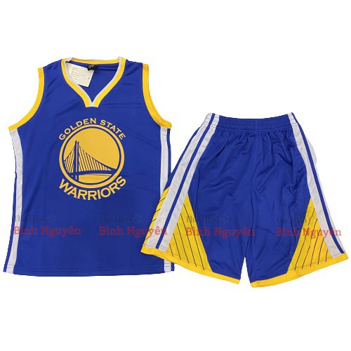 Bộ quần áo bóng rổ NBA Golden State Warrriors GSW trơn không số hàng đẹp nam nữ vải mè thoáng mát tốt  ཾ ྇