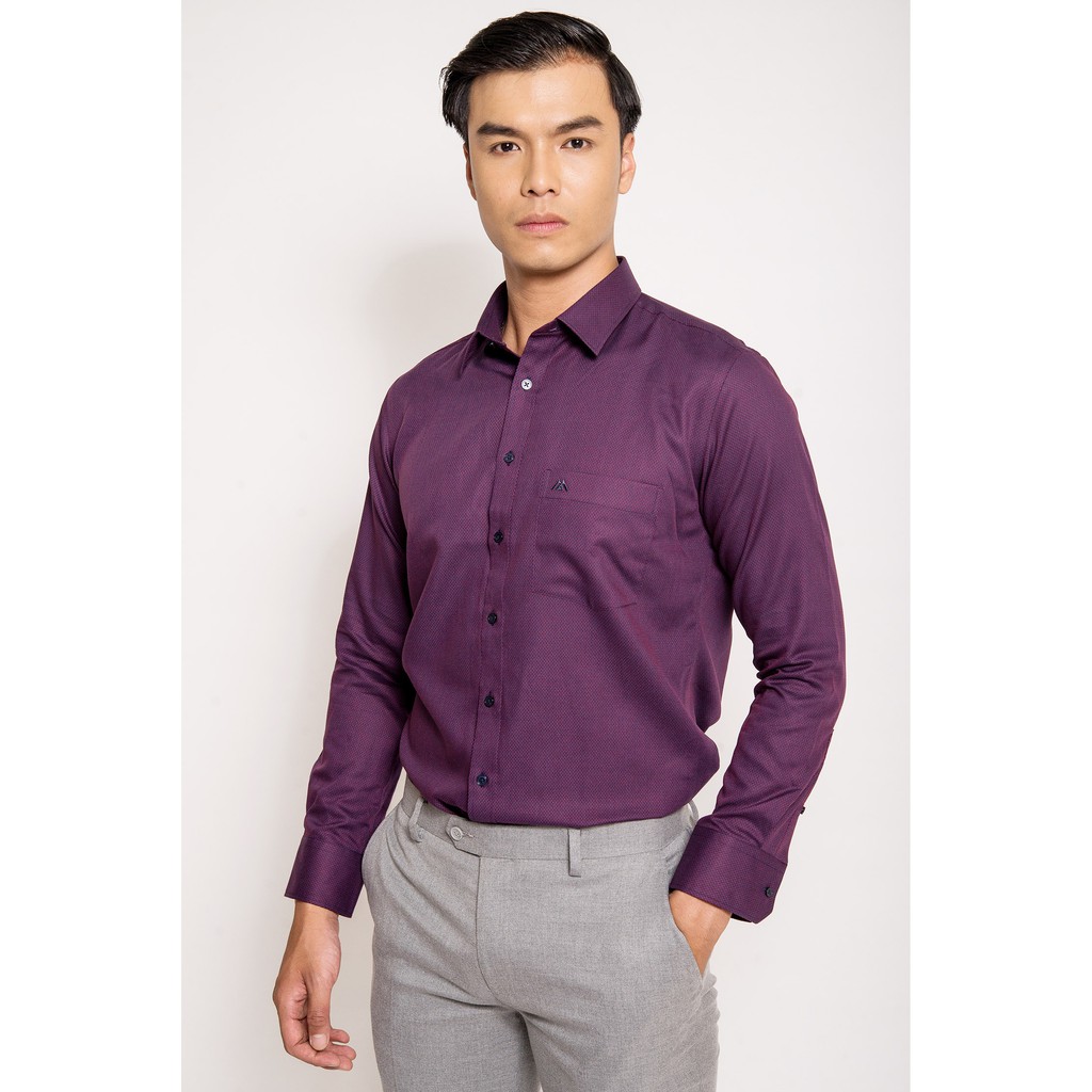 Sơ Mi mattana màu Tím Sẫm Slim Fit Dài Tay MAM15190491709513