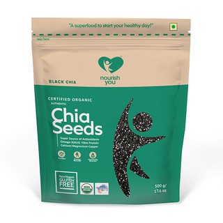 Hạt chia đen hữu cơ Organic Black Chia Seeds Nourish You Gói 500g