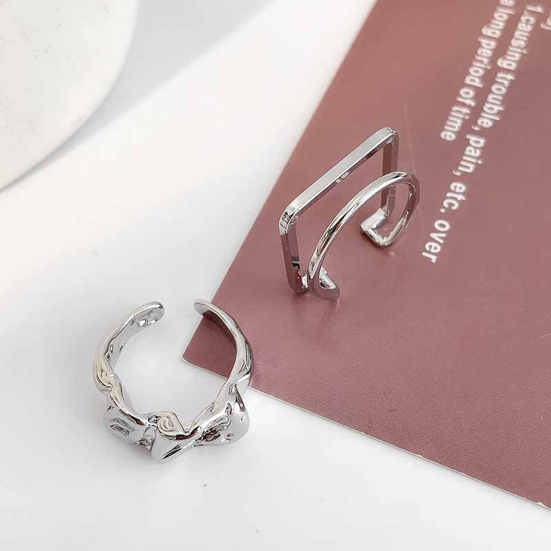 Bộ Nhẫn Thiết Kế Đơn Giản Phong Cách retro Thời Trang