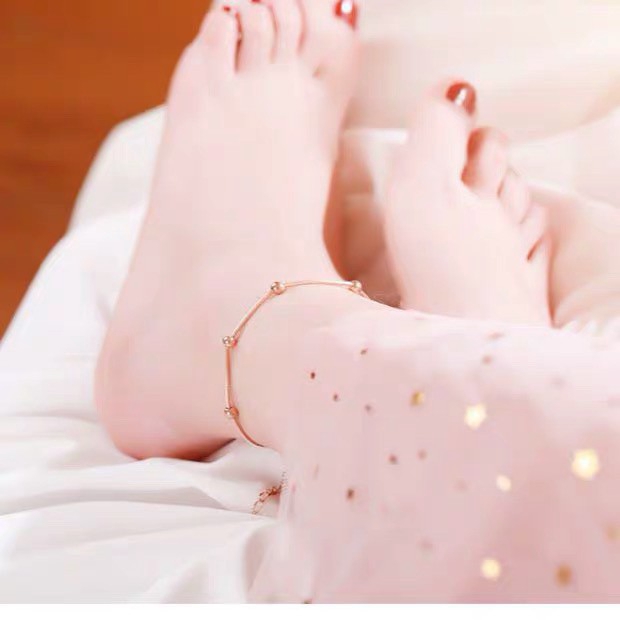 [Mã FAMAYFA giảm 10K đơn 50K] Lắc Chân Thép Titan Mạ Vàng Hồng 18k Đính Hạt Có Thể Điều Chỉnh | BigBuy360 - bigbuy360.vn