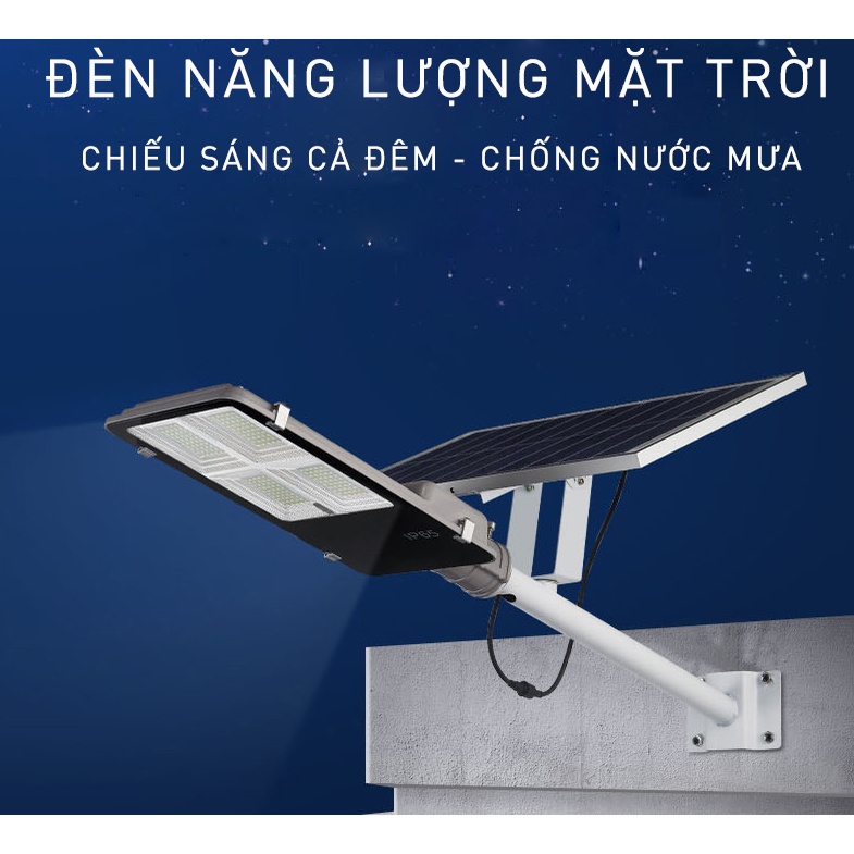 Đèn đường năng lượng mặt trời tấm pin rời 200w 4 ô sáng, Có remote, Có giá đỡ, BH 12 tháng, IP65 led siêu sáng