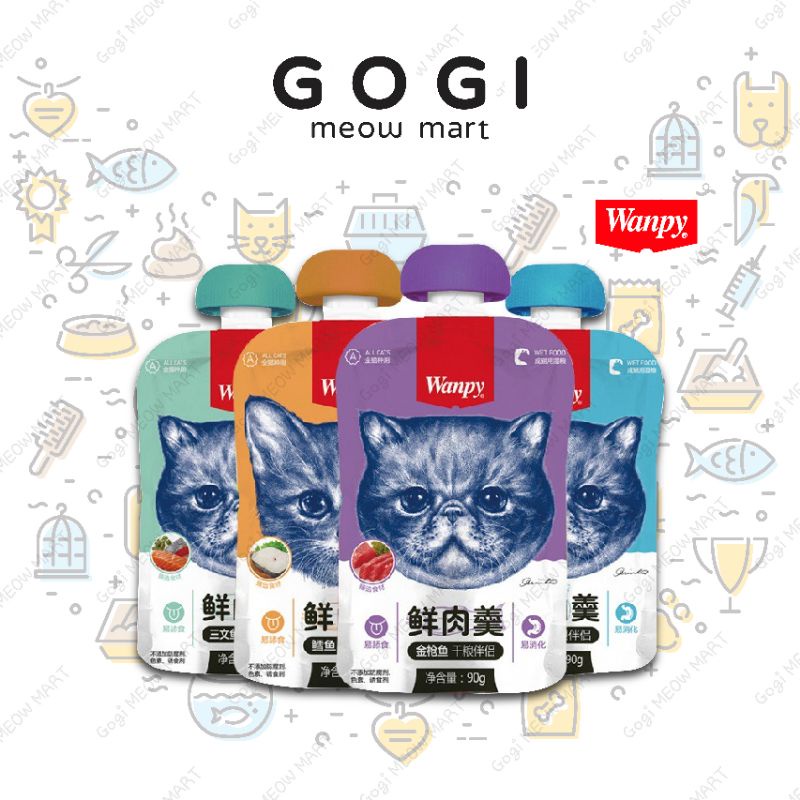 [RẺ VÔ ĐỊCH] Pate súp thưởng Wanpy nắp vặn 4 mùi vị cho mèo 90G -Thức ăn dinh dưỡng thú cưng Gogi MEOW MART