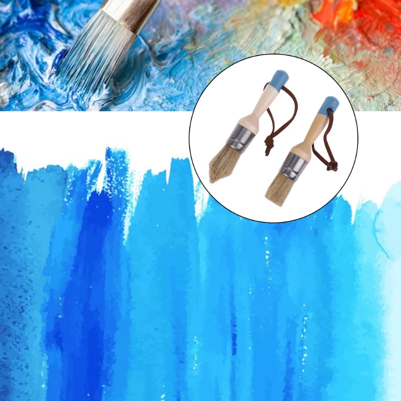 Bộ 2 Cây Cọ Vẽ Tranh Đầu Tròn Và Đầu Nhọn Bằng Lông Tự Nhiên