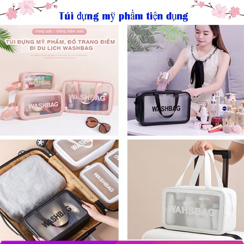 Túi Đựng Mỹ Phẩm, Đồ Trang Điểm Du Lịch, Washbag Trong Suốt - Chống Nước