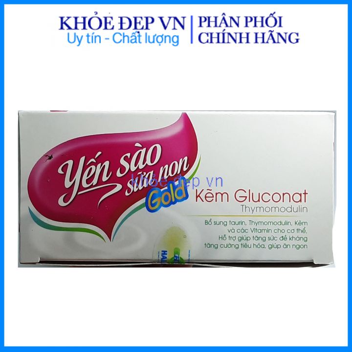 Yến Sào Sữa Non Gold giúp ăn ngon, tăng cường sức đề kháng, tăng cường sức khỏe – Hộp 20 ống