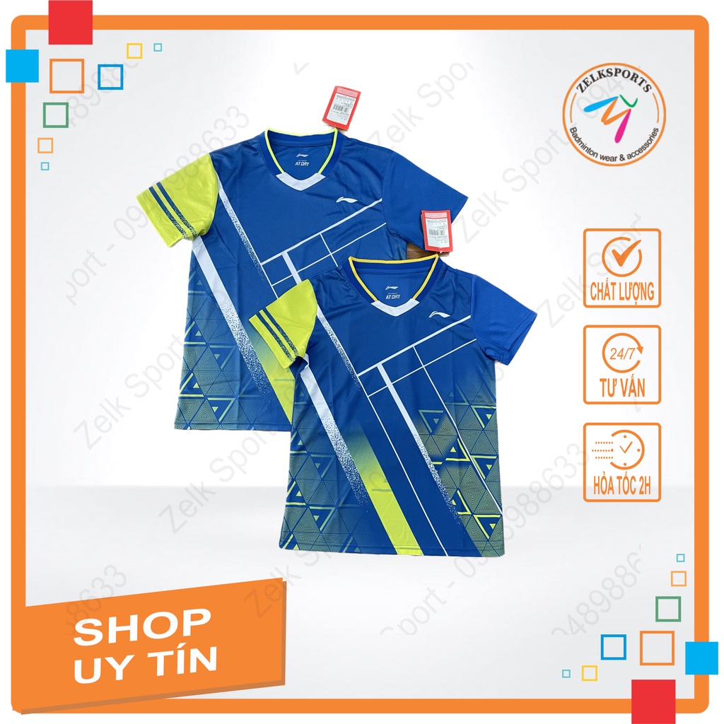 Áo cầu lông Lining 6240 Xanh (nam,nữ)