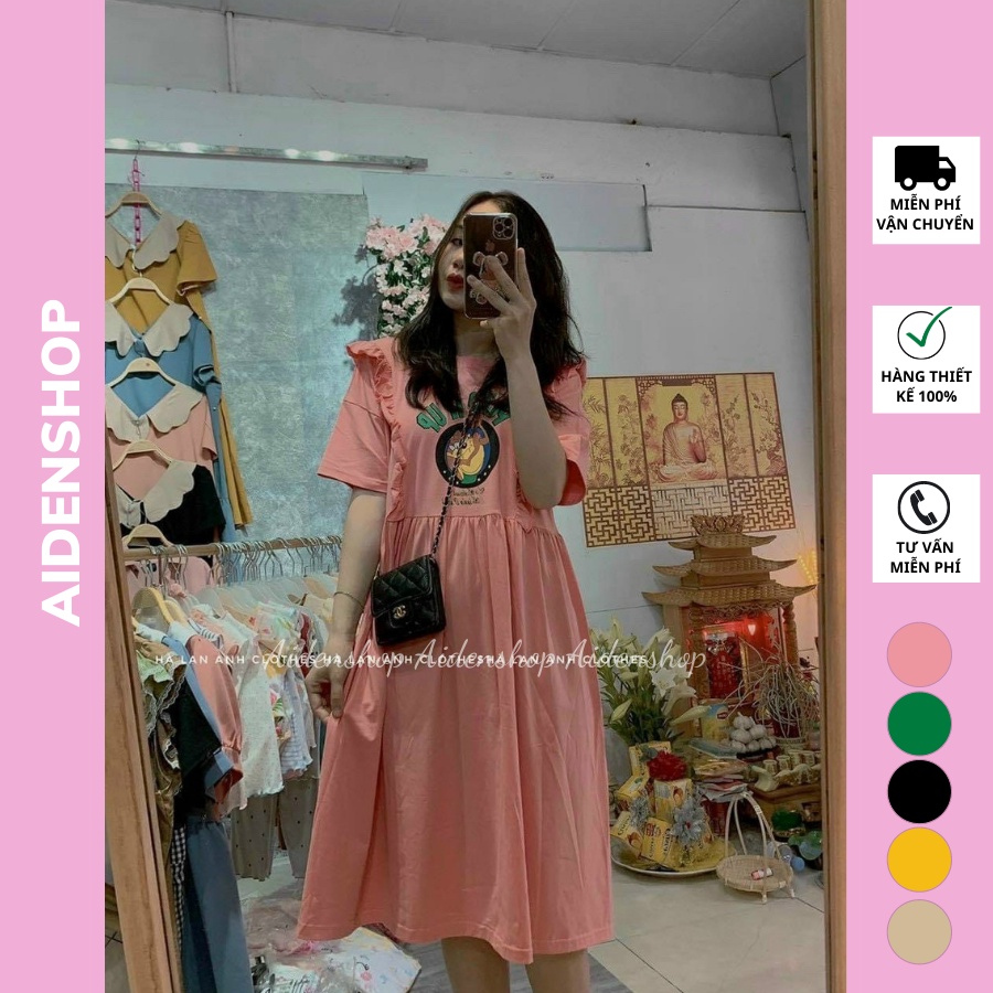 Váy bầu suông đẹp cotton Aidenshop đầm bầu thiết kế mùa hè