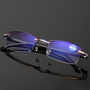 PLUS (+100°~+400°）Reading Glasses Anti-radiation &amp; blue light Rimless Women Men