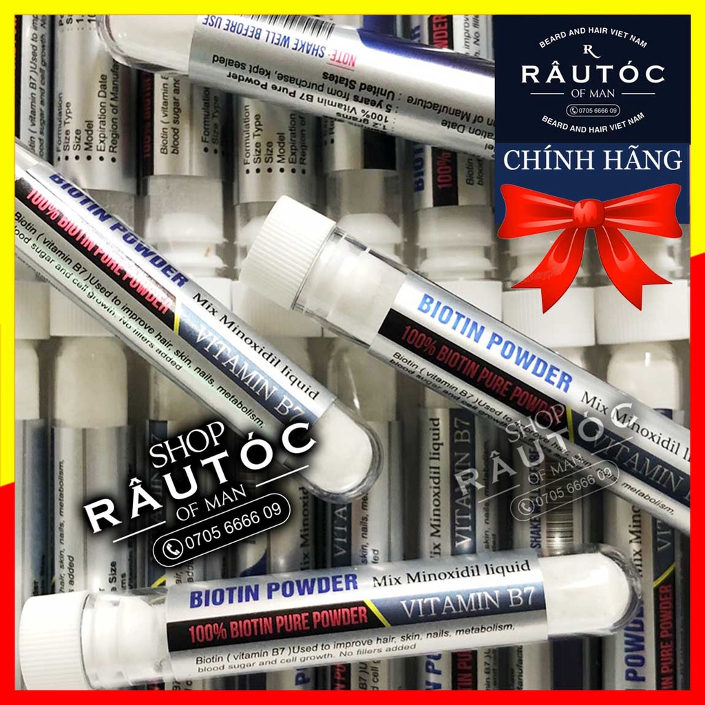 Bột Biotin 100% nguyên chất pha vào Minoxidil thúc đẩy sự tăng trưởng râu