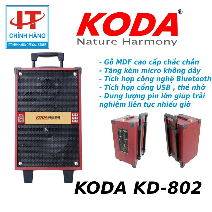 Loa kéo di động chính hãng, hát nhạc, karaoke Koda 802