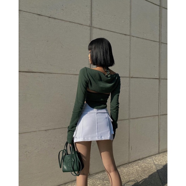 Amber Skirt| Chân váy túi hộp ngang rốn kèm belt