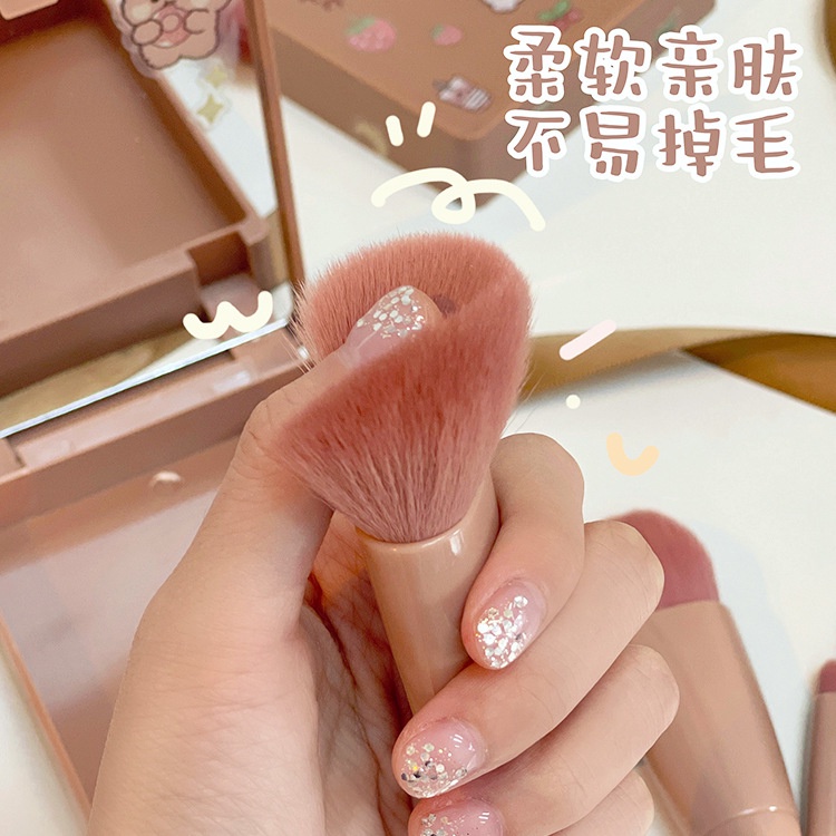 Set 5 cọ trang điểm GDTIMA kích thước nhỏ gọn thiết kế có gương hợp thời trang
