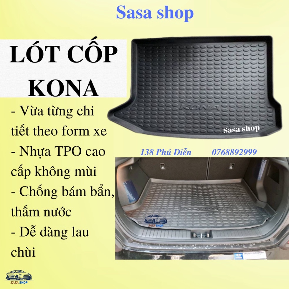 Lót cốp Hyundai KONA các đời - nhựa TPO cao cấp, chính hãng