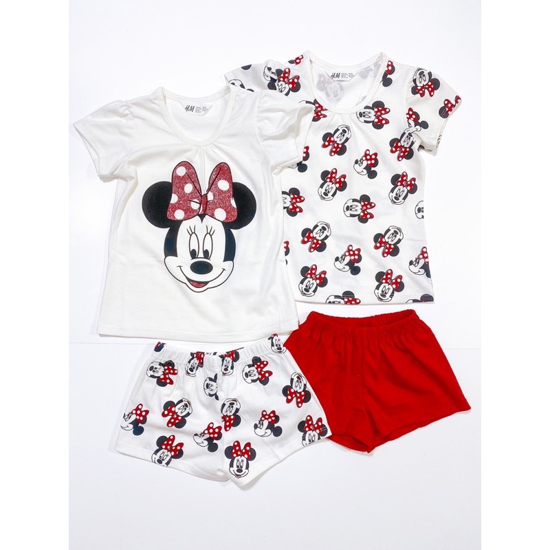 Combo 2 Bộ Hè Bé Gái Chất Cotton Hình Minnie