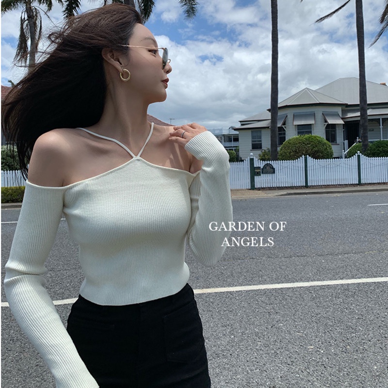 Áo Dệt Kim Trễ Vai Thiết Kế Quyến Rũ Thời Trang