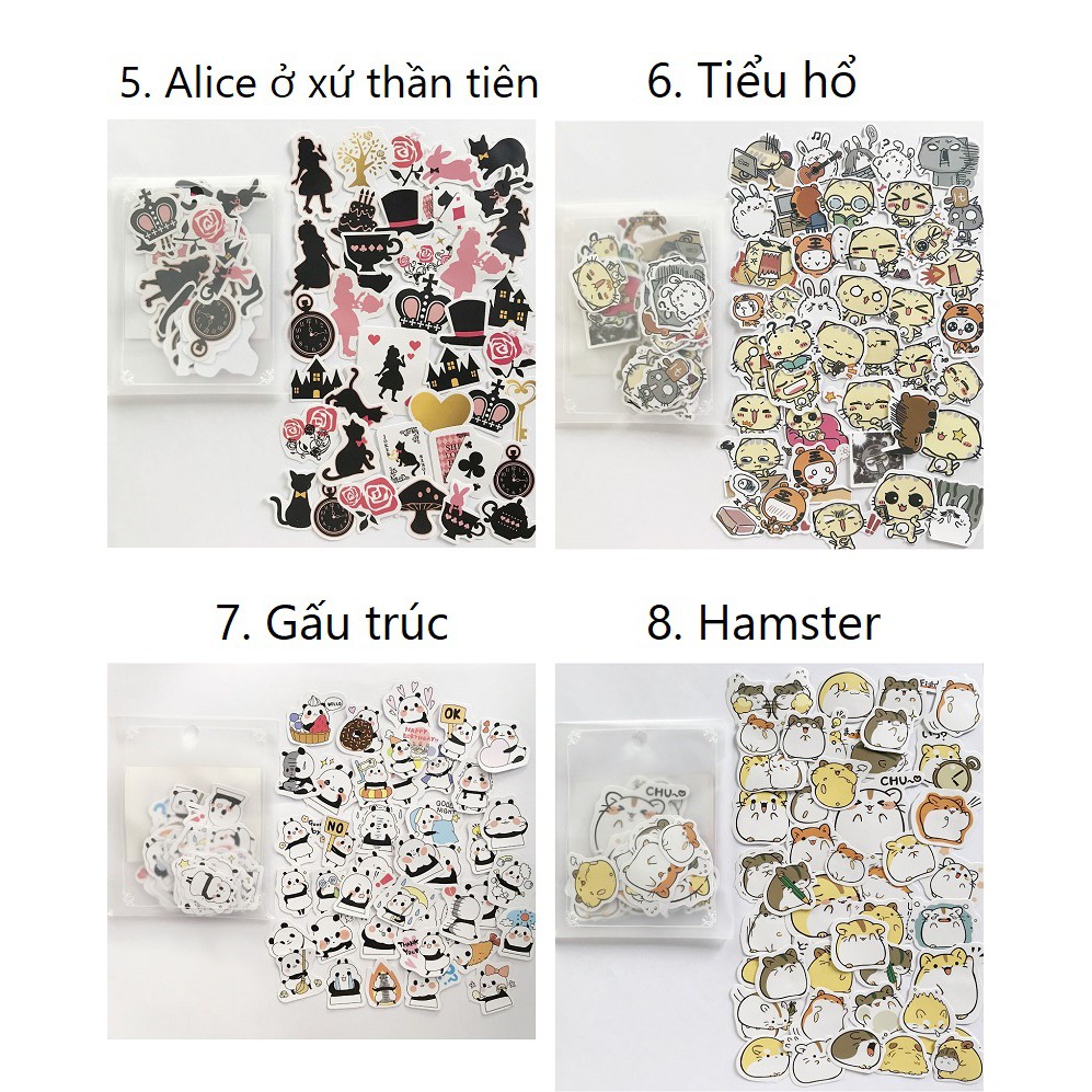 Gói 20-40 sticker giấy SG4011 Gachini