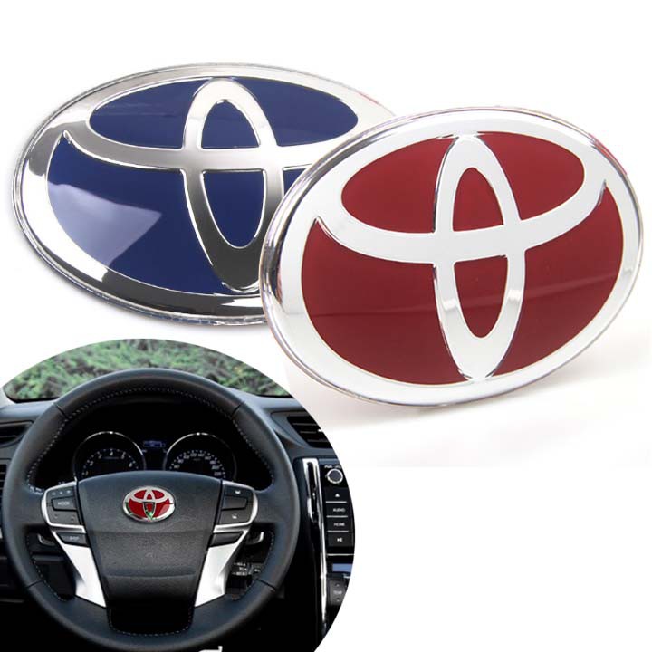 Logo Vô Lăng TOYOTA , logo gắn vô lăng xe, logo gắn vô lăng xe toyota kích thước 68*48mm ,logo dán vô lăng xe toyota đỏ