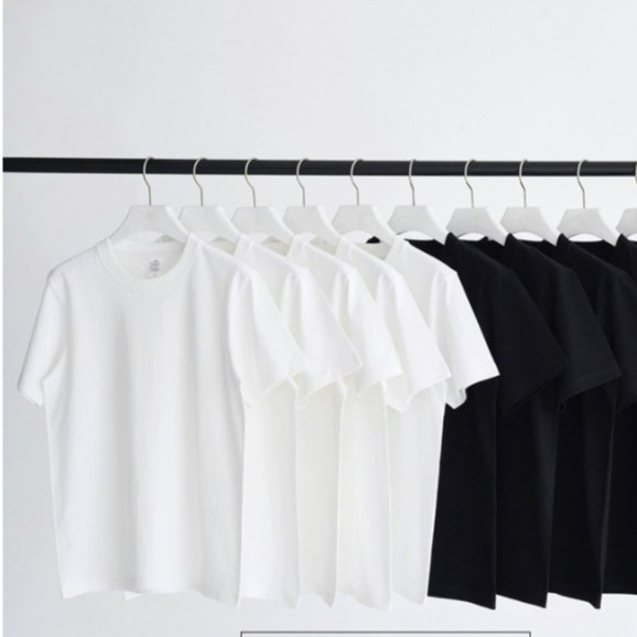 Günstiges Basic Kurzarm-T-Shirt für Herren und Damen in Schwarz und Weiß