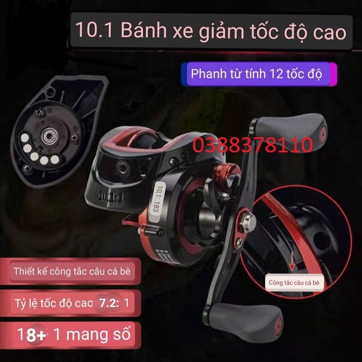 Máy Câu Lure Ngang AuDi BaSic Có Tay Trái Và Tay Phải