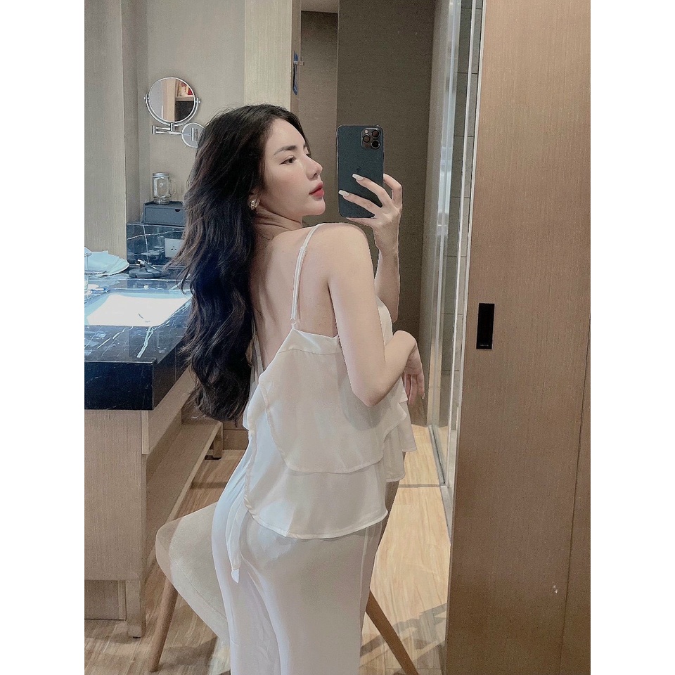 Đồ bộ 2 dây voan bèo xinh xắn