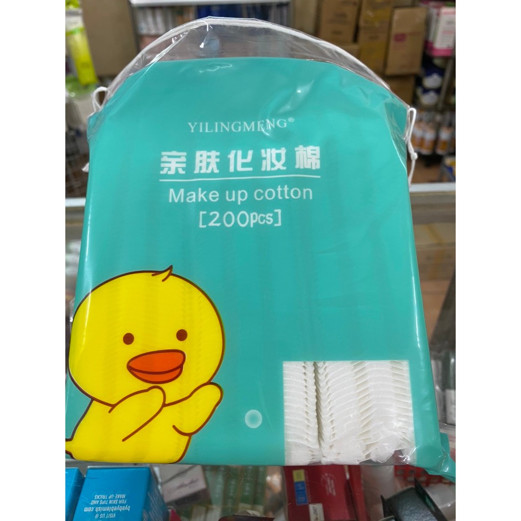 Bông Tẩy Trang Cotton mịn, không xơ, mềm mại Yilingmeng Line 200 Miếng - hàng nội địa Trung