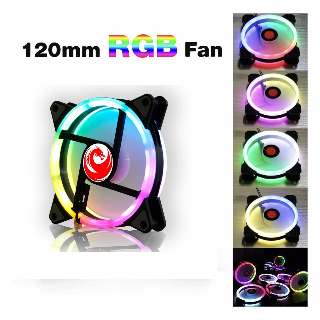 Fan case tản nhiệt led rgb tự đổi màu coolmoon  và dual ring cho máy tính 2018 chạy đồng bộ hub (1 cái)