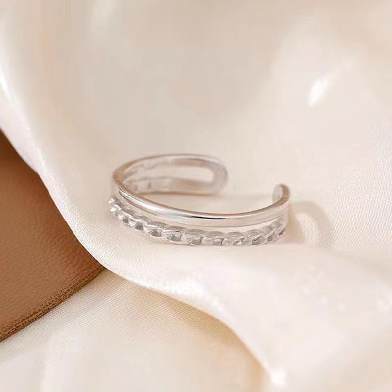 Nhẫn mở đơn giản và độc đáo Trang sức nhẫn nam và nữ thời trang Hàn Quốc