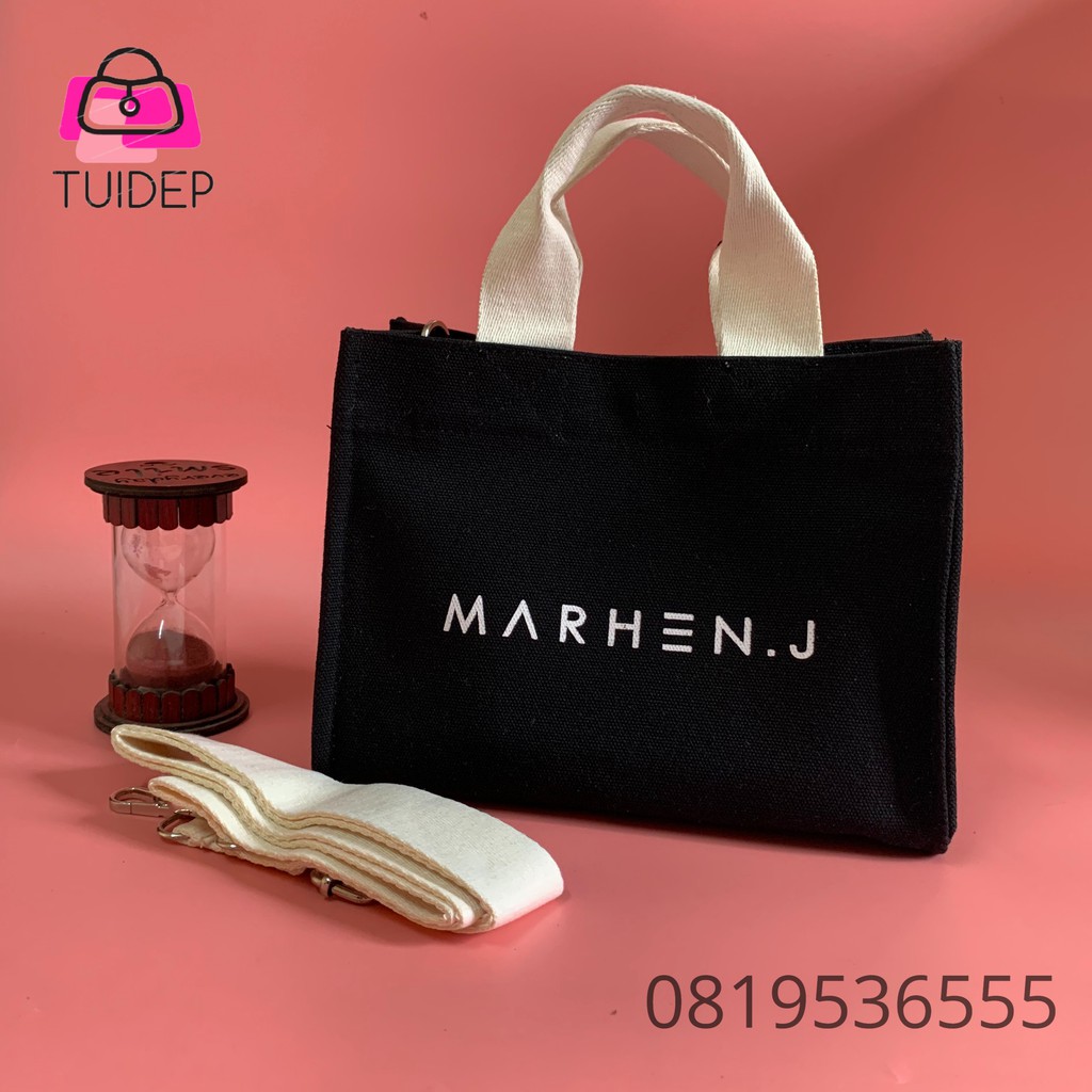 Túi vải tote đeo chéo xách tay nữ thời trang in chữ Marhen J cao cấp style Hàn Quốc Tuidepstore