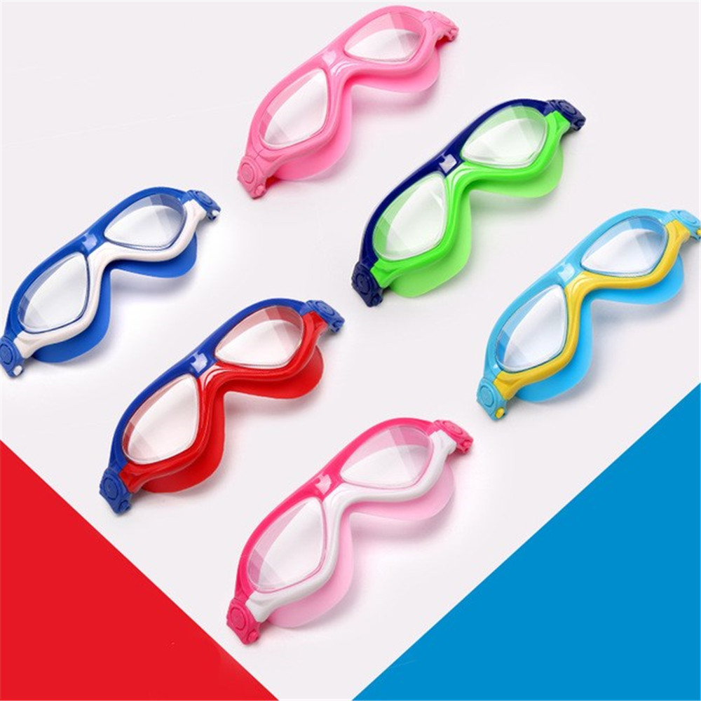 3-12 Years Anti-fog Kids Swimming Goggles Colorful Silicone Frame Resin Boys Girls Swimming Goggles Packaging in Box