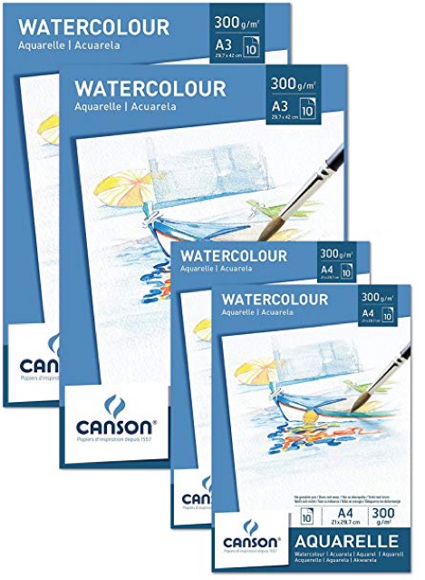 [CANSON] Sổ vẽ màu nước Canson Aquarelle/ Montval A4 và A3 300gsm từ Pháp 🇫🇷