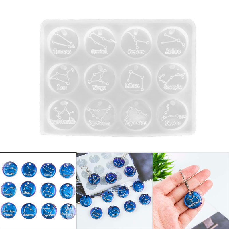 Khuôn Silicon Làm Mặt Dây Chuyền 12 Chòm Sao