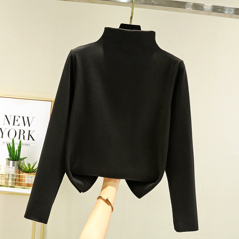 Áo Lót Nhung Hai Mặt Cổ Cao Ôm Dáng Thời Trang Thu Đông Cho Nữ