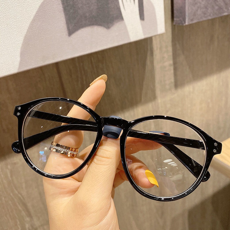 Kính giả cận thời trang mắt tròn phong cách Ulzzang đẹp giá rẻ, kính mát nam nữ thay được tròng cận 076