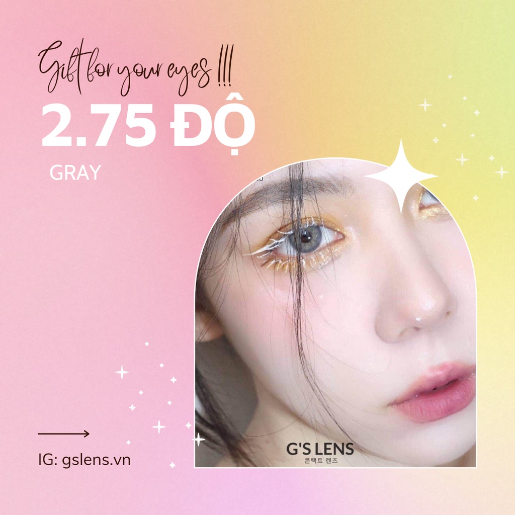 LENS CẬN 2.75 ĐỘ GRAY 50 MẪU KÍNH ÁP TRÒNG( tặng khay gương)