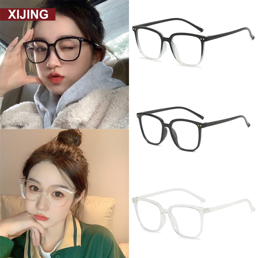 【COD】Mắt Kính Gọng Trắng Đen Trong Suốt Siêu Mỏng Nhẹ Cho Nữ