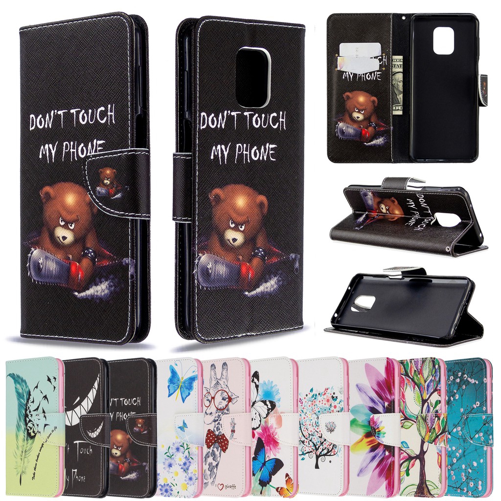 ReadyStock Leather Case Huawei Honor 10i 8S 8A PSmart Plus 2019 Y5 Y6 Pro 2019 Y7 Prime 2019 Flip Case Cute Butterfly Card Holder Flashion Plum Blossom Bear Tree Pattern Samsung Case