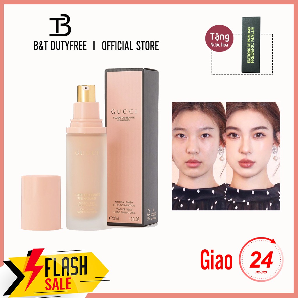Kem Nền GUCCI Fluide De Beauté Fini Naturel Foudation màu tự nhiên tone 2 tone 110C 120N 30ml