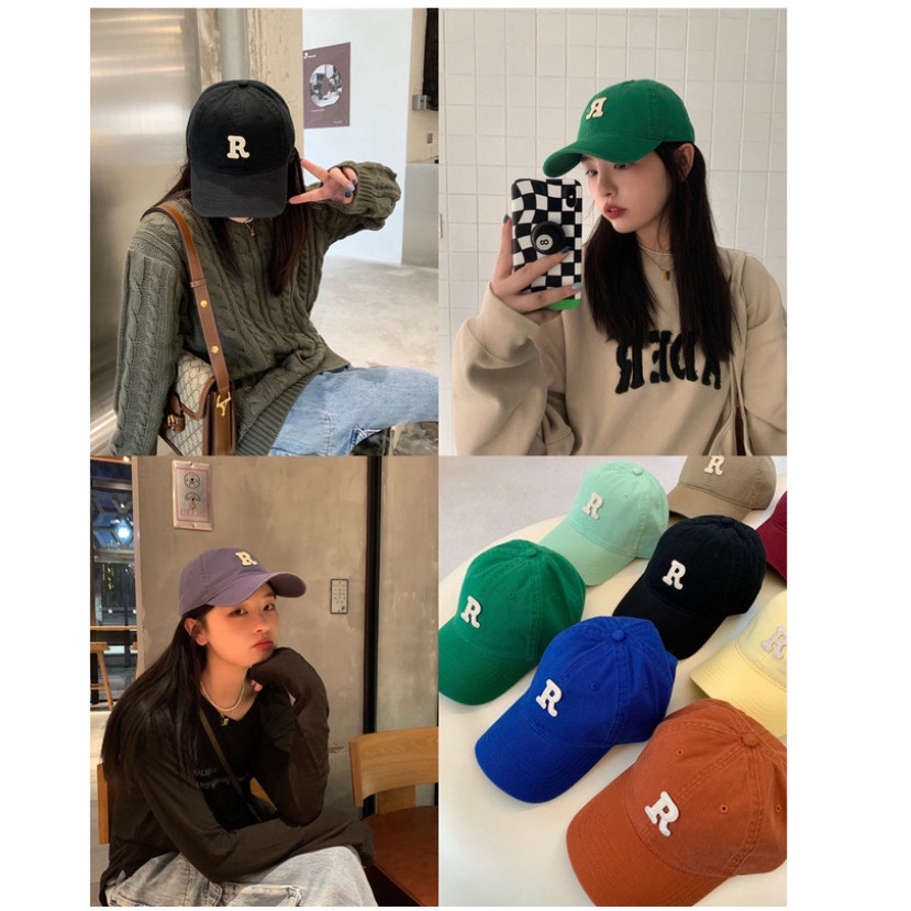 Nón lưỡi trai đôi nam nữ mũ kiểu chữ R thời trang đẹp phong cách streetwear ulzzang Hàn Quốc