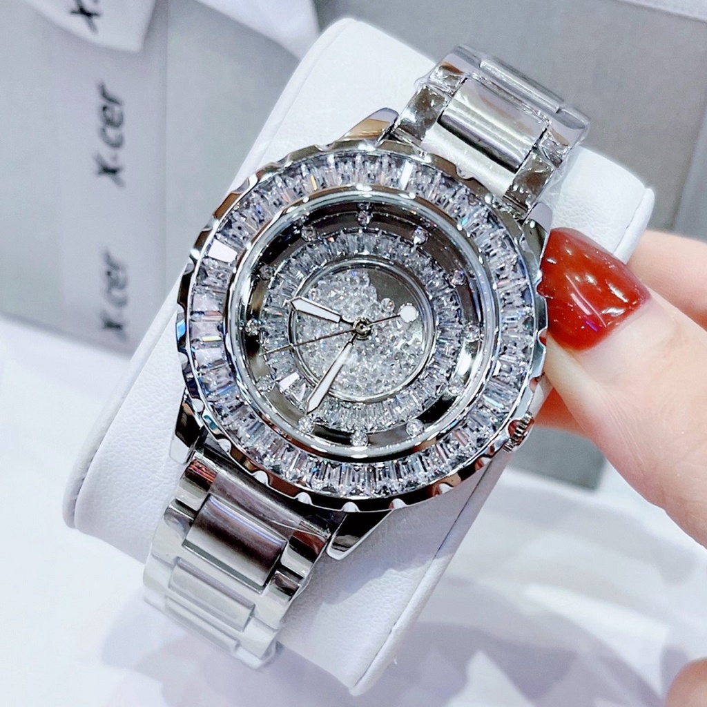 Đồng Hồ Xcer Nữ Silver Đính Đá 36mm B0377