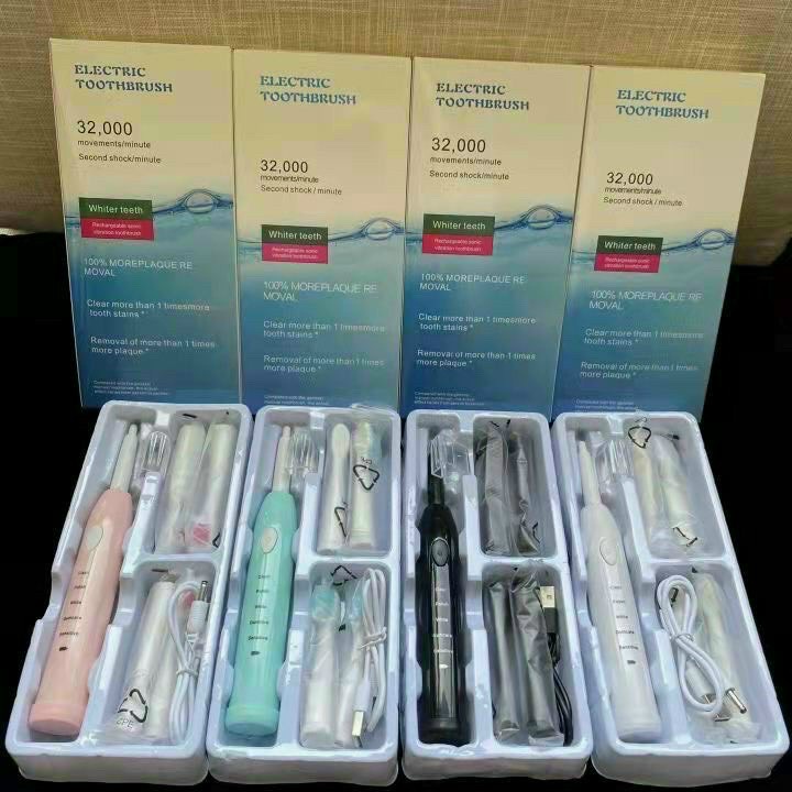 Bàn chải điện đánh răng tự động ELECTRIC TOOTHBRUSH siêu thông minh tặng kèm 4 đầu chải điện