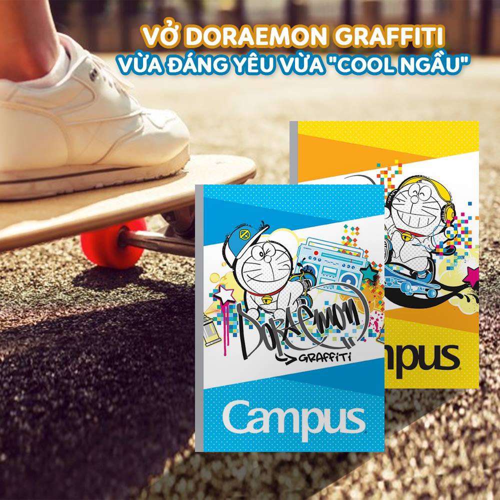 Vở CAMPUS kẻ ngang 80,120, 200 tr DORAEMON, tập kẻ ngang DORAEMON