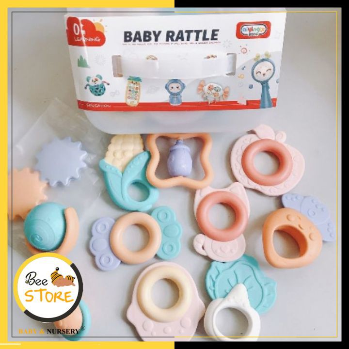 [MỞ KHO SỈ BÁN LẺ] Xúc xắc gặm nướu bộ 10 món Baby Rattle, Xúc Xắc cho bé